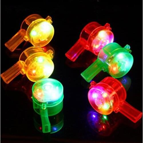 Quevinal LED Flash whistle light colorful whistle toy joke for evening party & bar supplies glow concert noisse maker props