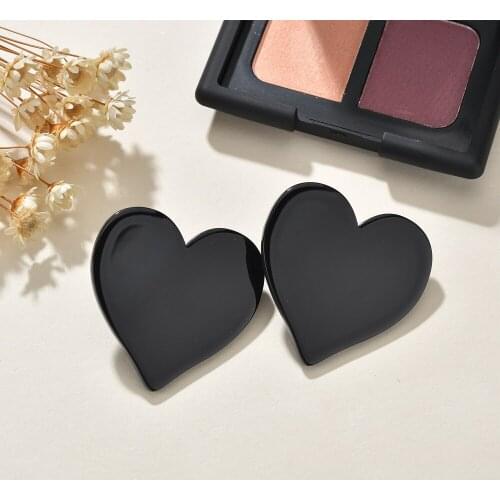 2019 New Geometric Transparent Big Round Circle Love Heart Acrylic Stud Women Earrings For Women Girl Student Gift Jewelry