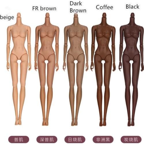 FR Super Model Parker Doll Bald Head White Beige Brown Superwhite Color Heads DIY Doll Accessories Girl Learning DIY Makeup Toy