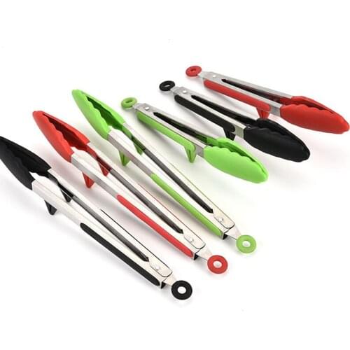 Silicone BBQ Grilling Tong Colorful Cooking Salad Bread Non-Stick Barbecue Clip Clamp Tools Kitchen Accessories Gadgets