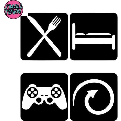 Small Town 12.1cm*13.5cm Gaming Video Game Vinyl Car Sticker Motorcycle Black/Silver S3-5874