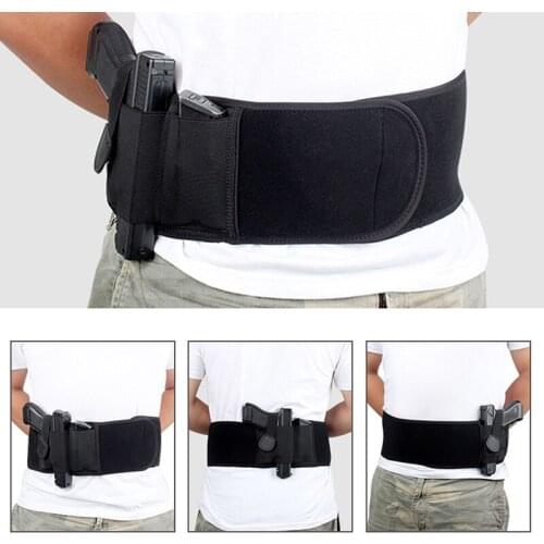 Tactical Gun Holster Concealed Belly Band Universal Right-hand Invisible Pistol Holster Elastic Waist Pistol Holder In Stock