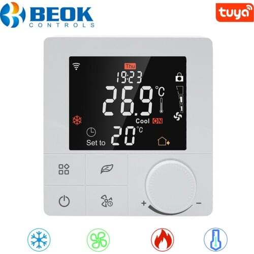 Beok Wifi Thermostat For Boiler Water Floor Air Condition Fan Coil Smart Thermoregulator Integrated Work With Alexa Google Home