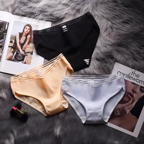 Sexy Panties Female Cotton Underwear Intimates Low-Rise Briefs Pants for Women Briefs Panties Bikini Knickers Lingerie 1/2/3pcs