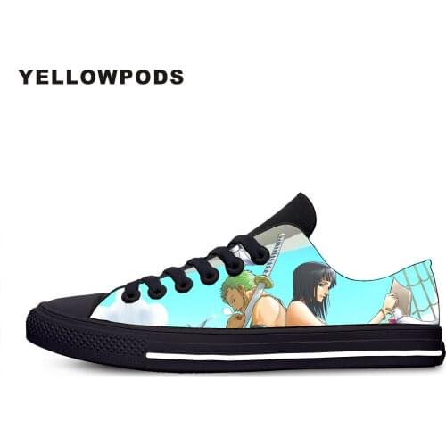 Womens Shoes ONE PIECE Roronoa Zoro Hot Cool High Quality Women Platform Shoes Woman Lady Flats Fall Casual Black White Shoes