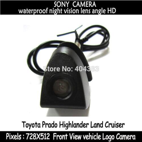 SONY CCD HD Car Front View Logo Embeded Camera Waterproof For Toyota seriesToyota Prado Highlander installed in the car logo