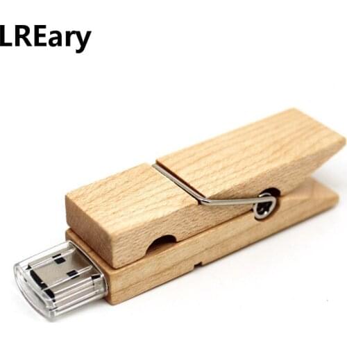 Funny Wooden clip usb flash drive lovely clothespin pen drive memory stick 8gb 32gb 16gb USB 2.0 pendrives creativo gift