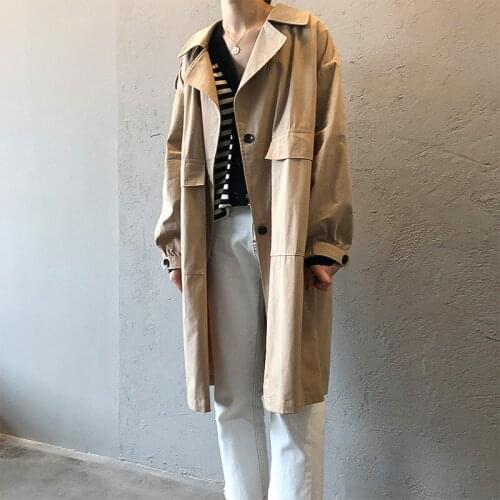 Womens Trench Coat Spring Autumn Women Coat Casual Loose Trench Coat For Women Solid Womens Autumn Coat Trench Coat Women New