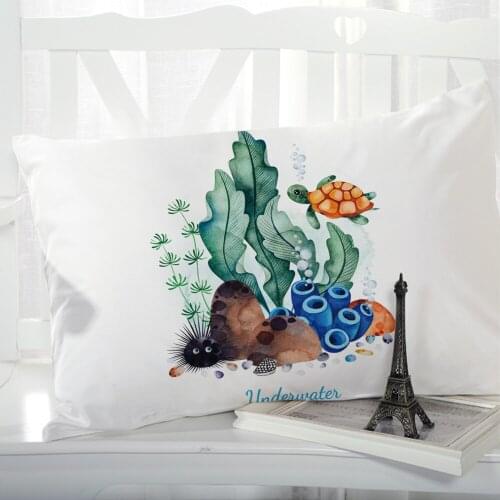 1pc Pillow cover Pillow case Luxury Bedding Pillowcase Pillowcovers decorative 50x70 Customizable size 3D Print Nordic seaweed