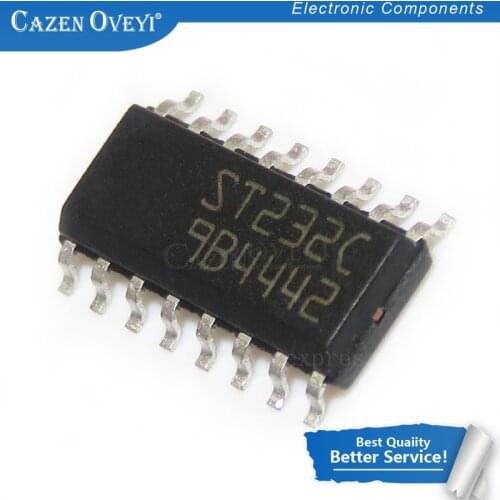 10pcs/lot ST232CDR ST232C ST232 SOP-16 Transceiver chip In Stock