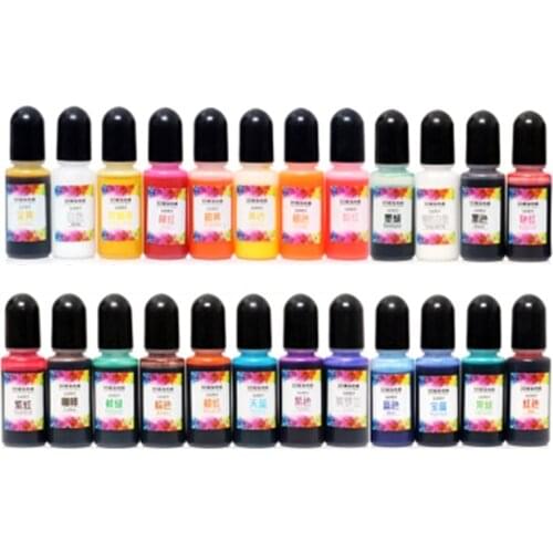 13MC 24 Colors Epoxy Pigment Liquid Colorant Dye Ink Diffusion Resin Jewelry DIY Making Crafts