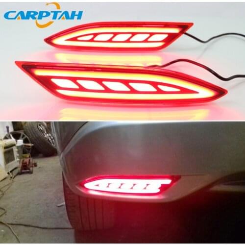 2PCS For Honda HRV HR-V 2016 - 2020 3-in-1 Functions 12V LED Bumper Light Rear Fog Lamp Brake Light Turn Signal Reflector
