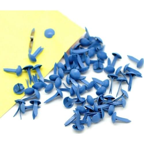 500Pcs Blue Pastel Round Mini Metal Brads Scrapbooking Embellishment Crafts 9x5mm A00515