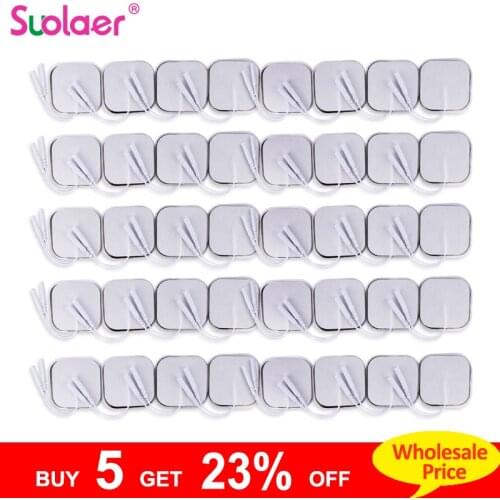 5x5/4x4cm EMS Electrode Pads Nerve Muscle Stimulator Silicone Gel Tens Electrodes Digital Acupuncture Physiotherapy TENS Pads