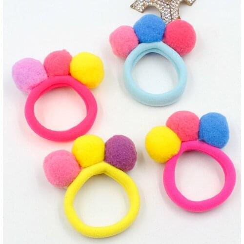 AIKELINA Fashion Cute 3 Balls Elastics Hair Holders Bands Gum Fashion Kids Candy Rubber Bands Headwear Girl Hair Accessories