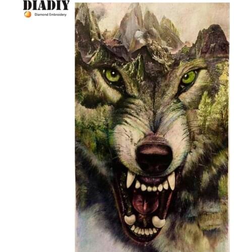 DIY full square&round Diamond 5D Diamond painting wolf abstract Embroidery Cross Stitch 3D Rhinestone mosaic