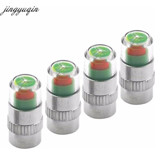 Jingyuqin 40pcs/lot 4-piece 2.4 Bar Tire Pressure Valve Cap Sensor Indicator 3 Color Eye Alert Tire Pressure