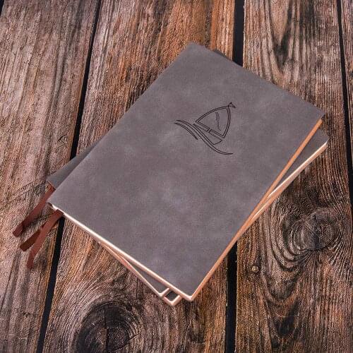 A5 Lined Wide Ruled Notebooks Journals For Men & Women -180° Lay Flat Thick Paper Leatherette Writing Notebook