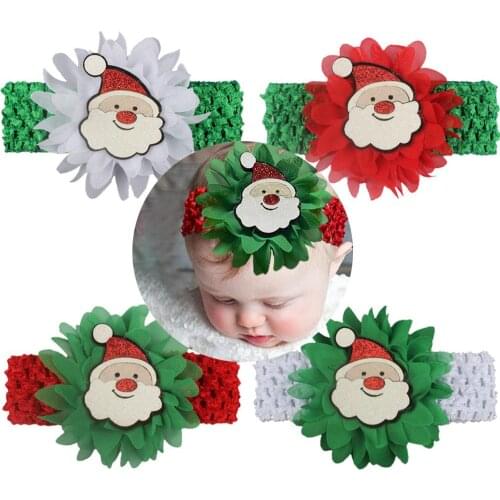 2020 Childrens Christmas Headbands Hair Strap Elastic Baby Children Kids Headwear Santa Claus Xmas Tree Hair Accessories