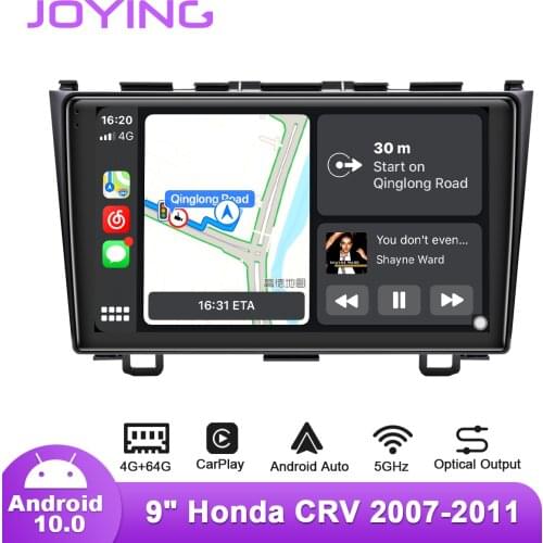 JOYING Android 10 Car Radio Stereo 9 Inch Head Unit Central Multimedia 1 din GPS Navigation WiFi Carplay For Honda CRV 2007-2011