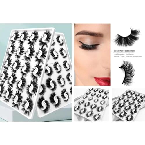 Makeup 20 pairs 25mm fake Eyelashes 100% Mink Eyelashes Mink Lashes Natural Dramatic Volume Eyelashes Extension False Eyelashes
