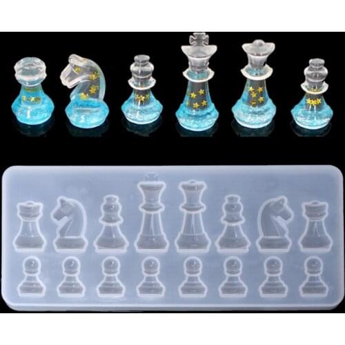 International Chess Shape Silicone Mold DIY Clay Epoxy Resin Mold Pendant Molds 85LB