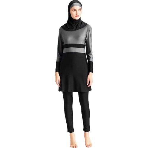 Women Muslim Swimwear Islamic Burkinis Swimming Long Sleeve muslim swimsuit Plus size hijab maillot de bain femme