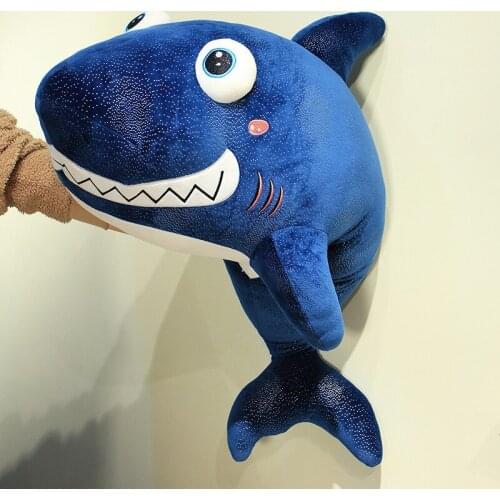 55-120cm Soft Plush Toy Sea Animal Big Eyes Blue Shark Soft Toy Stuffed Animal Childrens birthday gift