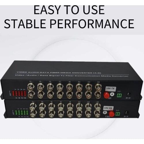 Desktop 16-channel Analog Monitoring Pure Video Optical Transceiver Photoelectric Converter Single-mode Single Fiber 1 Pair