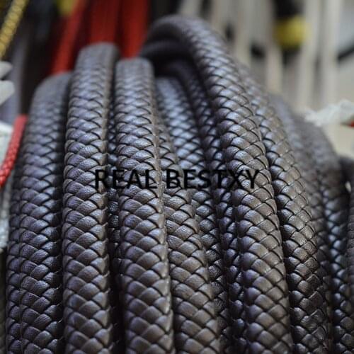 REAL BESTXY 5m/lot 12*6mm brown Wide Super Fiber PU Braided Leather Rope String Cord For Jewelry Making Bracelets leather cords