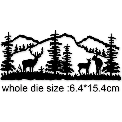 Three deer in the forest metal cutting mold scrapbook embossed paper card photo album craft paper cutting 2021 new