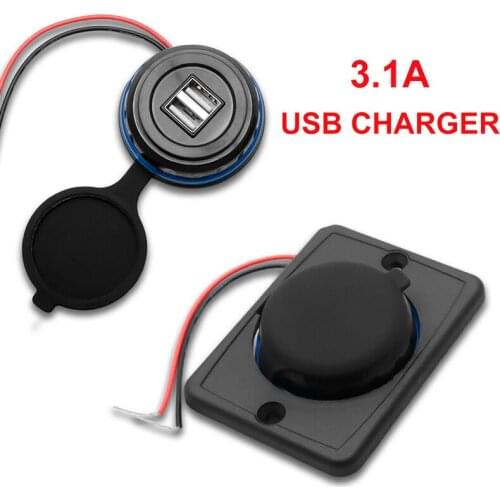 New Arrival Dual USB Charger Power Socket Plug Panel DC 12V Cars Charging Power Outlet for Truck Car Boat Motorcycle