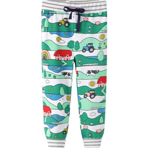 New Arrival Girls Cartoon Sweatpants for Autumn Winter Drawstring Long Trousers Pants Kids Girls Clothing Pants