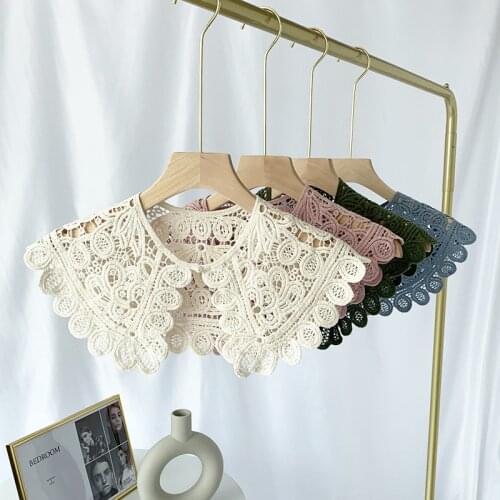 New Arrival Embroidery Pearl Three-dimensional Flower Lace Collar DIY Polyester Button Fake Collar Decorative Dress Collar