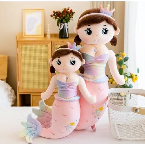 60/85/105CM Plush Dolls Nice Mermaid Sleeping Princess Kids Stuffed Toys For Daughter Gifts Kids Girls Birthday Present