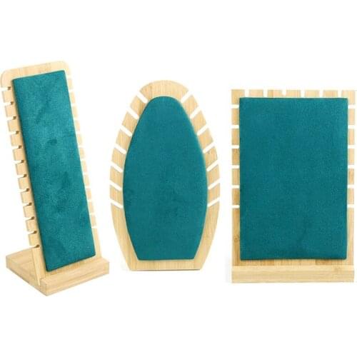 Jewelry Shelf Display Stand Creative Solid Bamboo Wood Necklace Pendant Portrait Neck Model Display Shelf Jewelry