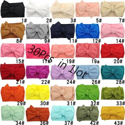 1Lot Solid Flower Print Nylon Headband for Baby Girls Turban Knotted Headwear Newborns Photography Props Baby Hair Accessories