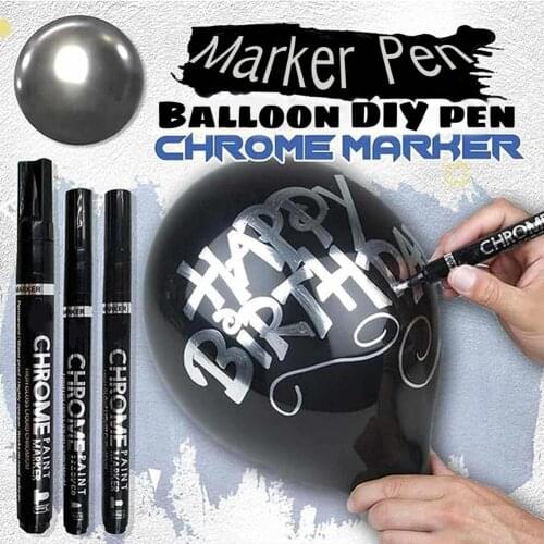 Silver Art Liquid Mirror Chrome Marker Glisten Liquid Marker Pen DIY Highlight Pen Silver Art Marker Craft Pen Balloon DIY Pen