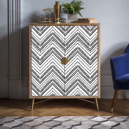 Modern black and white vinyl self-adhesive contact paper, cabinet furniture home decoration round oval striped wallpaper