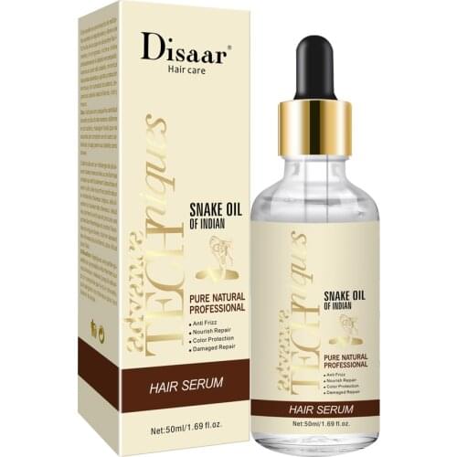 SNOW LADY DISAAR Indian Natural Snake Oil Hair Serum Hair Care 50ML Hair Vitamin E Keratin Argan Oil Smooth Silky Repair Damaged