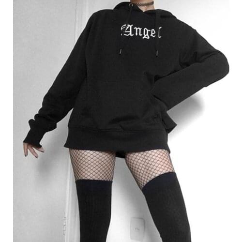 New Harajuku Fashion Angel Print Hoodie Sweatshirt Women/men Long Sleeve Loose Casual Streetwear Hooded Tops Winter Chic Clothes
