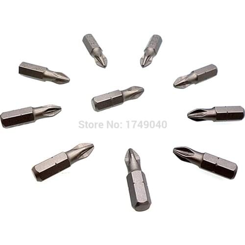 PZ1 PZ2 PZ3 Impact Screwdriver Pozidriv Insert Bit Magnetic Tip 1/4" 6.35mm Hex Shank Screw Driver Bits 10 Piece Set 25mm Long