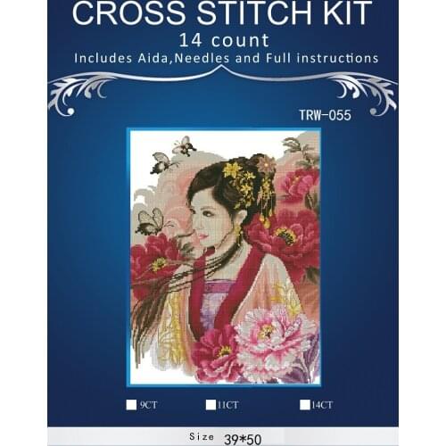 People Needlework,DIY DMC 14CT unprinted Cross stitch Embroidery,People style home arts Counted White canvas Cross-Stitching 7