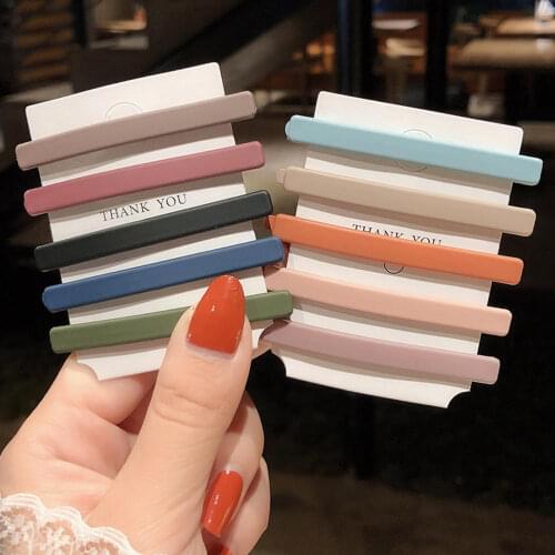 10Pcs/set Solid Colors Hair Clips Hairpins Matte Barrettes Headbands Women Hair Accessories Fashion BB Clips Headwear