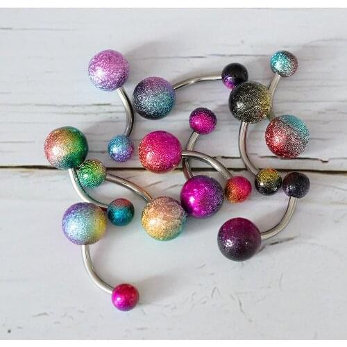 1/10Pcs Sexy 14G Acrylic Belly Bars Pircing Navel Ring Stud Women Piercing Belly Button Surgical Steel Rings Jewelry