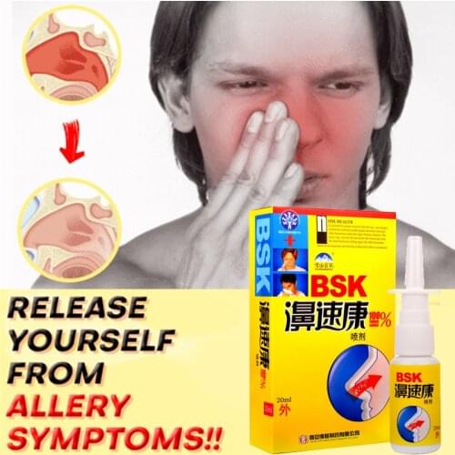 100% Natural Herbs Rhinitis Spray Sinusitis Nasal Congestion Itchy Allergic Nose Medicine Spray Health Care Products