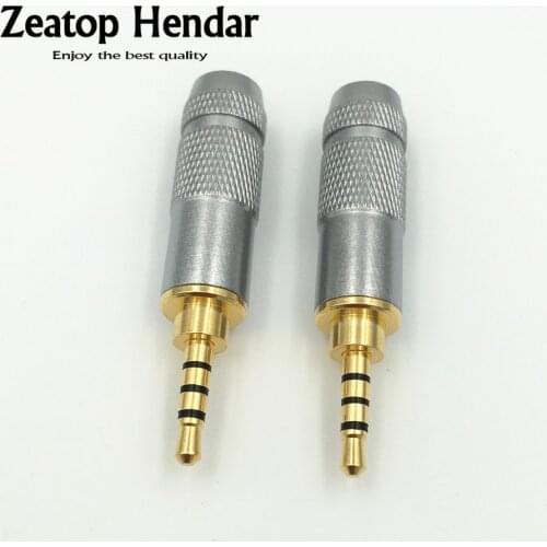 4Pcs 2.5mm 4 Pole Stereo Male Plug Metal Shell Adapter Solder DIY Connector for 6MM Headphones Speaker Cable Adapter
