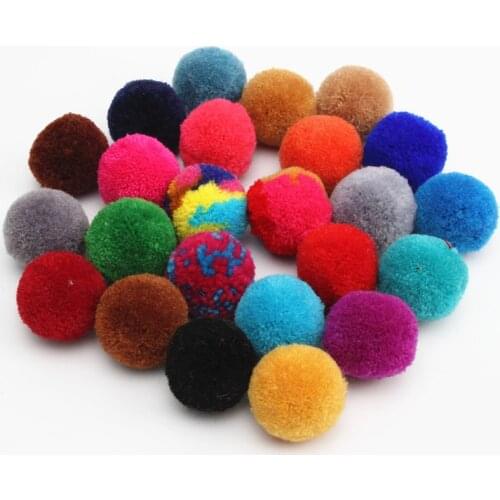 50pcs 30mm Fluffy Pompons Balls Cloth DIY Craft Making Handmade Project Decor Sewing Supplies Jewelry Finding