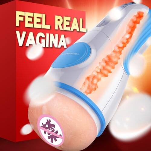 Automatic Suck Vagina Masturbation Cup Artificial Vagina Pussy Penis Pump Blowjob Thrusting Massager Adult Sex Toys For Man