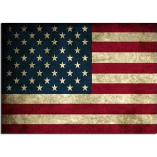 Banner 3D Diy Diamond Painting Wall Sticker Diamond Rhinestones Mosaic Cross Stitch Needlework Diamond Embroidery American Flags